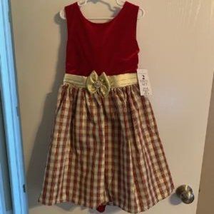 $21.00 Big Girls Plaid Dress with Cardigan